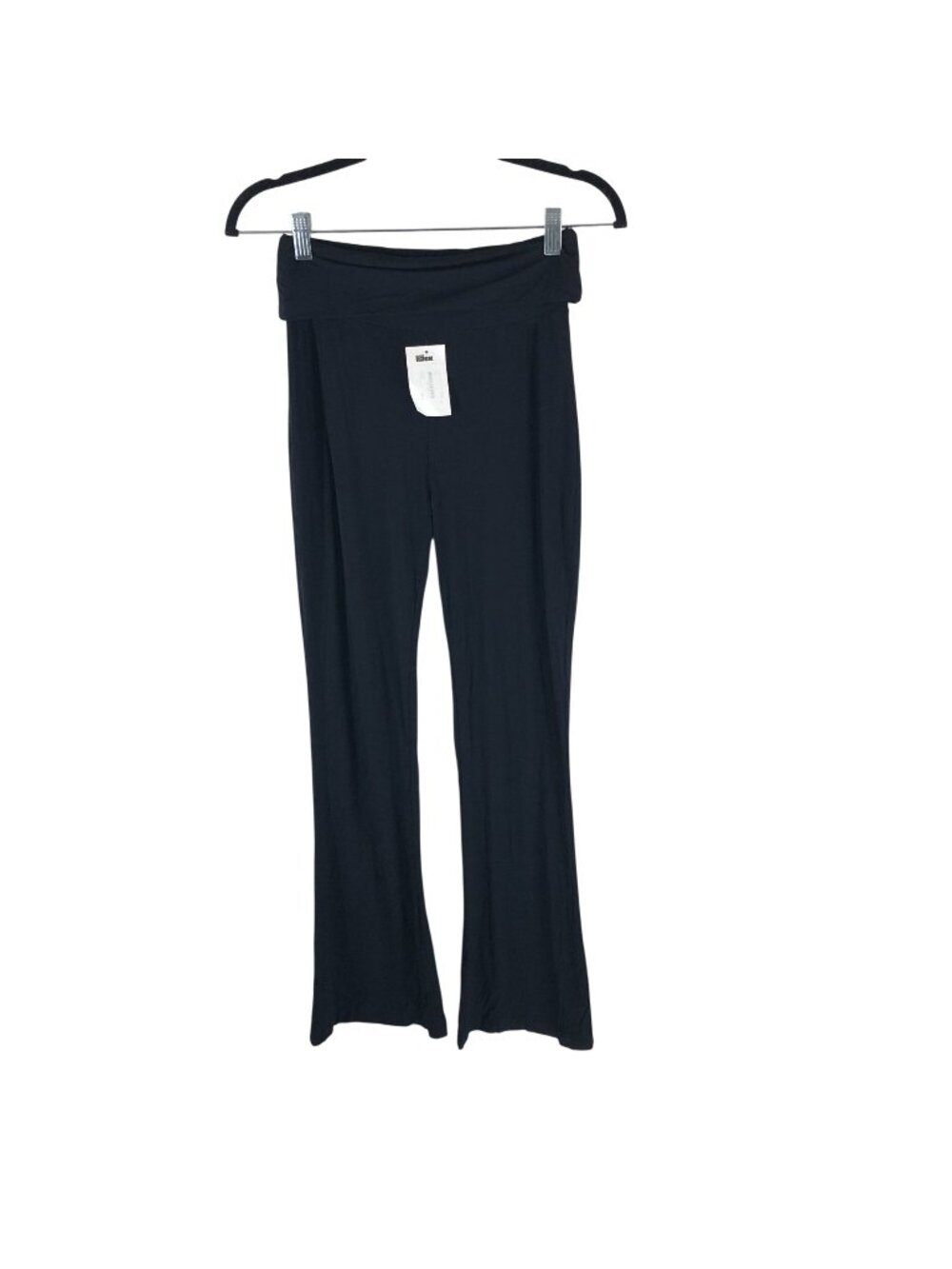 Commando Womens Foldover Flare Leggings Pants Black S
